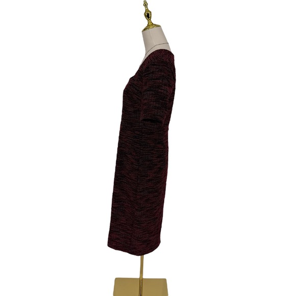 Ann Taylor Tweed Knit Square Neck Short Sleeve Sheath Dress Sz 6 Career Preppy - Picture 6 of 16